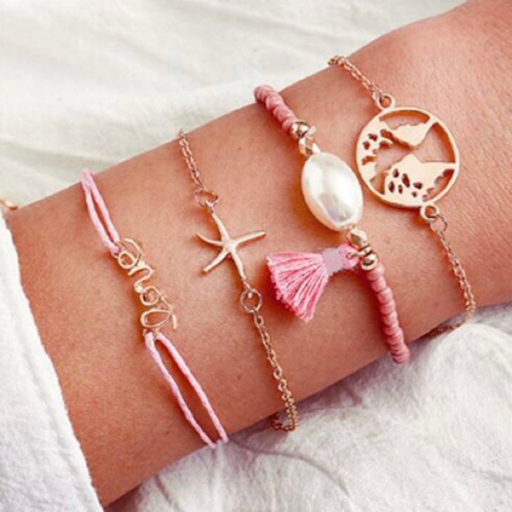 🎉 New Boho Starfish Beach Bracelet Set